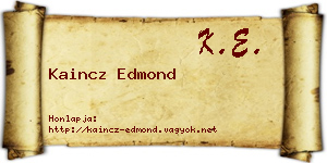 Kaincz Edmond névjegykártya
